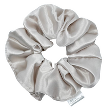 Load image into Gallery viewer, Handmade satin scrunchie in silver
